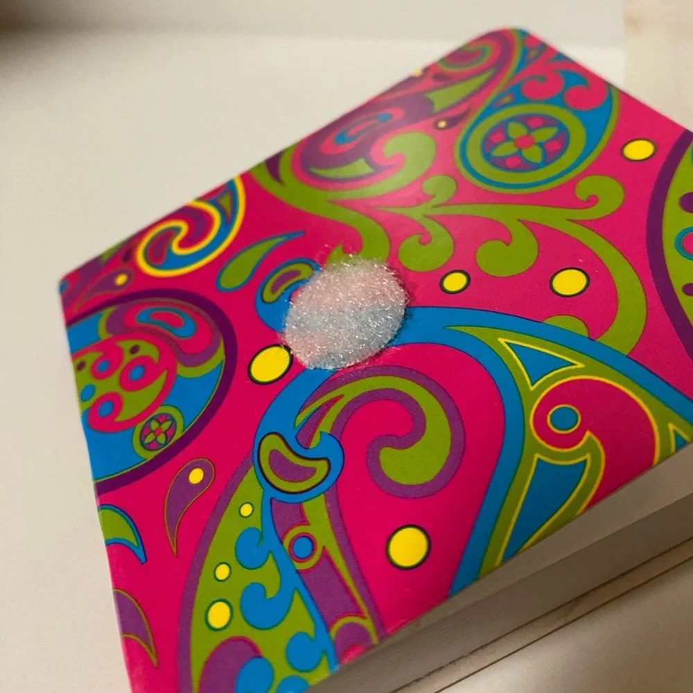 Lisa Frank Mini Notepad Y2K Pink Paisley Stationery Self Closure Memo Pad